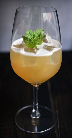 Old French - a cognac twist on the Old Cuban cokctail by Erwan Lebonniec from Kester Thomas.